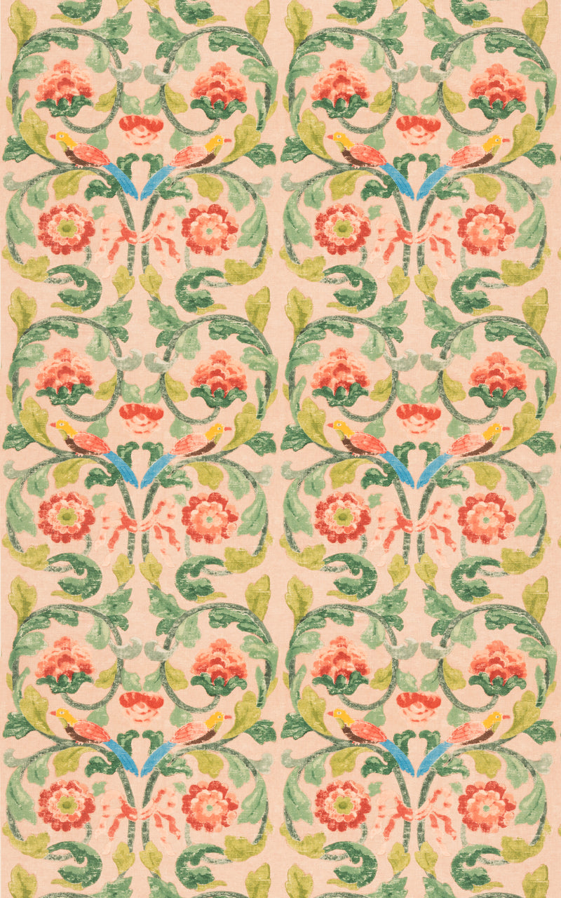 G P & J Baker Fabric Tudor Rose - Plaster