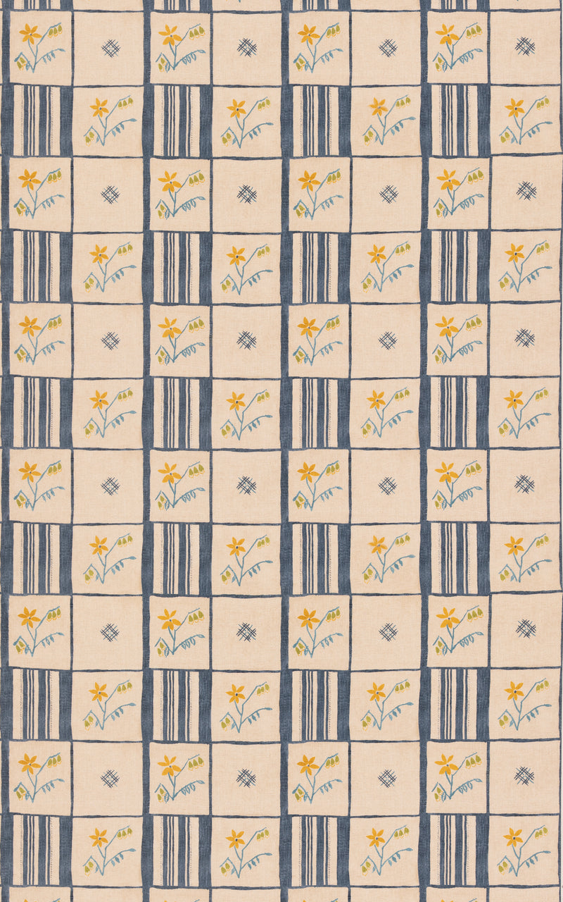 G P & J Baker Fabric Forget-Me-Not - Indigo