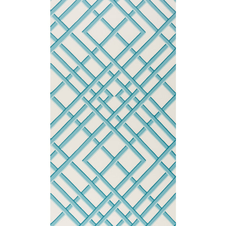 Treillage Sidewall Aqua by Brunschwig & Fils Wallcovering Brunschwig & Fils Wallcovering Treillage Sidewall AquaWallcovering VOLUME 56 PAPER - 100% United States </p><p>Repeat: H: 21, V: 21 21 - Fabric Carolina -