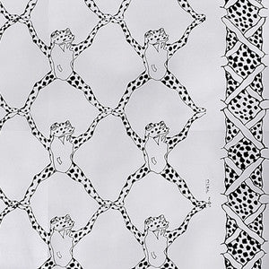 Brunschwig & Fils Wallpaper Frog Treillage On Vinyl Black & White