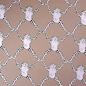 Brunschwig & Fils Wallpaper Frog Treillage On Vinyl Mushroom