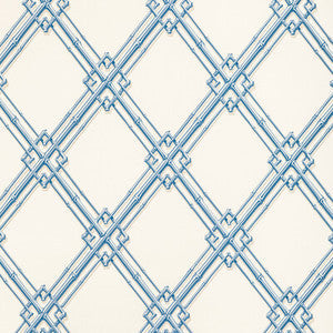 Brunschwig & Fils Wallpaper Treillage De Bambou Blue