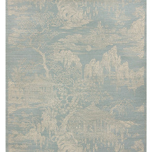 Brunschwig & Fils Wallpaper Loyang On Sisal & Cotton Cream On Iceberg