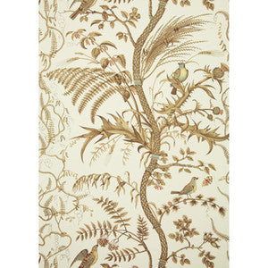 Brunschwig & Fils Wallpaper Bird And Thistle Beige