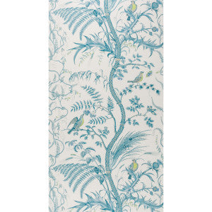 Brunschwig & Fils Wallpaper Bird And Thistle Aqua