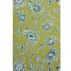 Brunschwig & Fils Wallpaper Byzantine Swirl On Paper Chartreuse On White