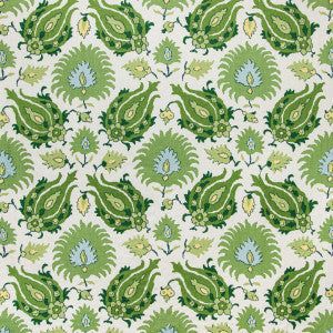 Brunschwig & Fils Fabric Kashmiri Linen Print Leaf/Aloe