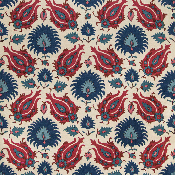 Kashmiri Linen Print Navy/Berry by Brunschwig & Fils Fabric Brunschwig & Fils Fabric Kashmiri Linen Print Navy/BerryFabric GRAND BAZAAR LINEN - 100% France </p><p>Repeat: H: 26.77, V: 28.35 53.54 - Fabric Carolina -
