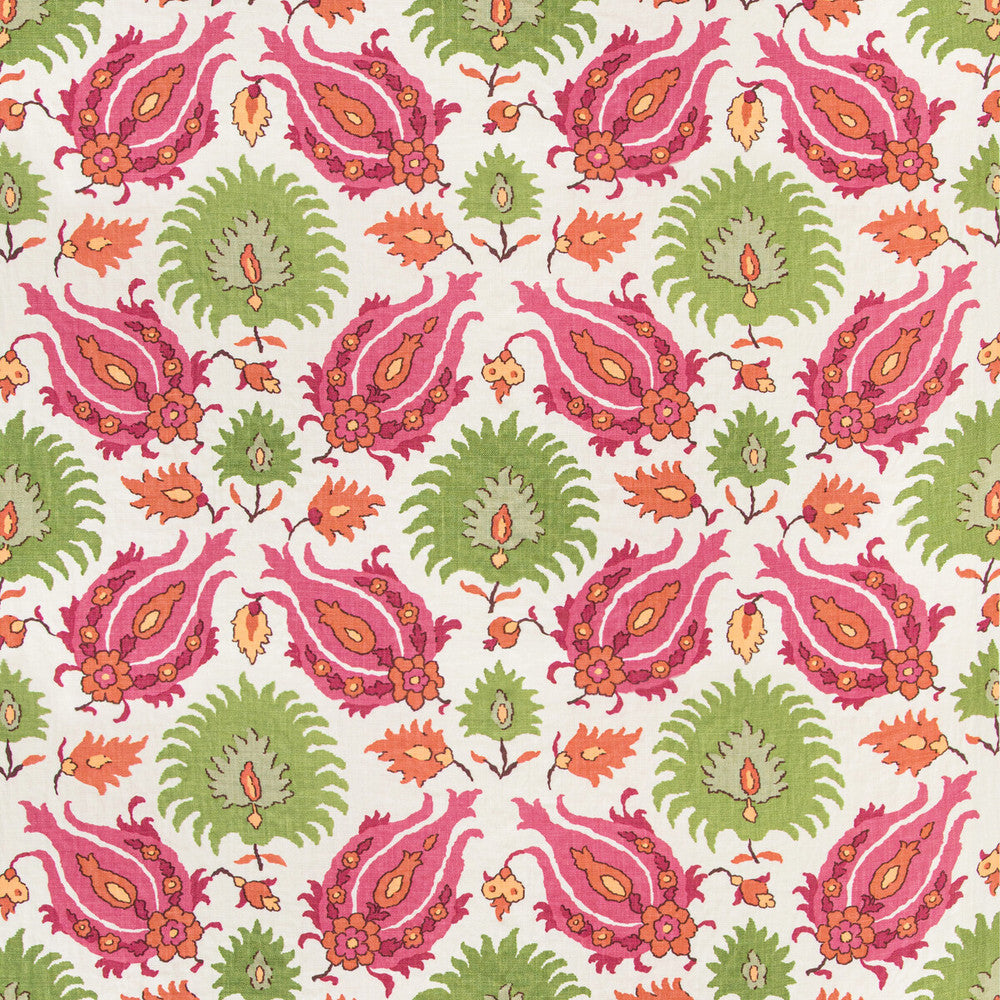 Kashmiri Linen Print Pink/Green by Brunschwig & Fils Fabric Brunschwig & Fils Fabric Kashmiri Linen Print Pink/GreenFabric GRAND BAZAAR LINEN - 100% France </p><p>Repeat: H: 26.77, V: 28.35 53.54 - Fabric Carolina -