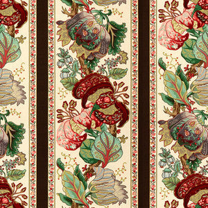 Brunschwig & Fils Fabric La Portugaise Cot/Lin Prt Brown Stripe