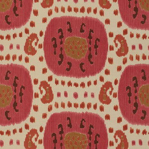 Brunschwig & Fils Fabric Samarkand Cotton And Linen Print Dusty Rose/Rust
