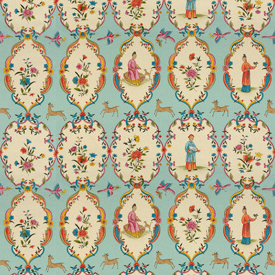 Geisha Sky/Rose by Brunschwig & Fils Fabric Brunschwig & Fils Fabric Geisha Sky/RoseFabric COTTON - 100% France </p><p>Repeat: H: 49.6, V: 27.6 51 - Fabric Carolina -