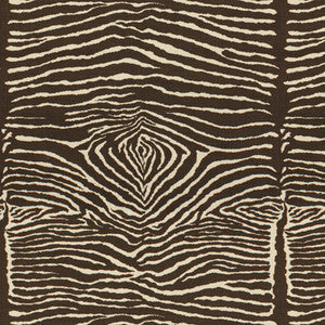 Brunschwig & Fils Fabric Le Zebre Linen Print Charcoal Brown And White