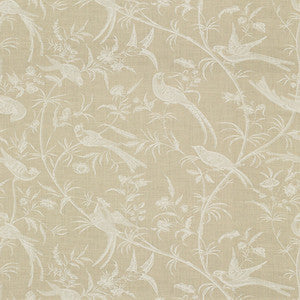 Brunschwig & Fils Fabric Bengali Linen Print White On Natural