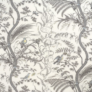 Brunschwig & Fils Fabric Bird And Thistle Cotton Print Gray