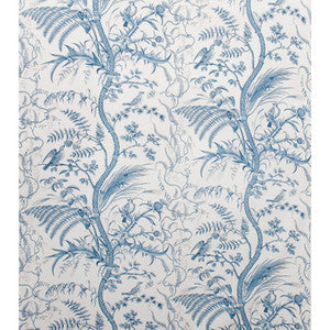 Brunschwig & Fils Fabric Bird And Thistle Cotton Print Blue