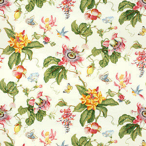 Brunschwig & Fils Fabric Parfum D Ete Cotton Print White