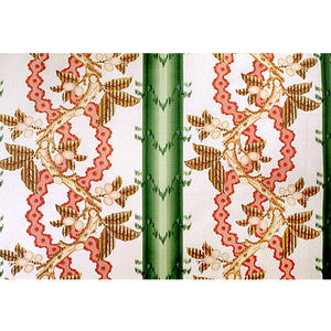Brunschwig & Fils Fabric Josselin Cotton And Linen Print Cypress And Coral
