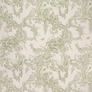 Brunschwig & Fils Fabric Rocaille Floral Cotton Print Moss