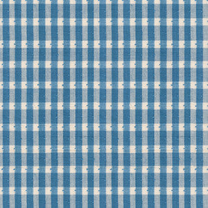 Brunschwig & Fils Fabric Halsey Cotton Check Oxford Blue
