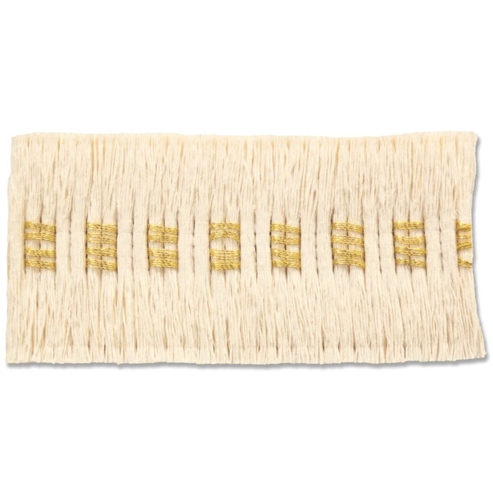 Brentwood 5 Gilt by Stout Designer Trim New World Tapes & Borders 98% Linen 2% Other GERMANY Horizontal: 0.5 and Vertical: 0 1.75 in - Swanky Fabrics -