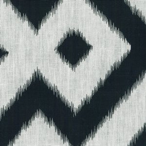 Bucky Black Cc1 by Norbar Designer Fabric 100% LAUNDERED LINEN USA 9"V - 10 1/2"H 54 - Swanky Fabrics -