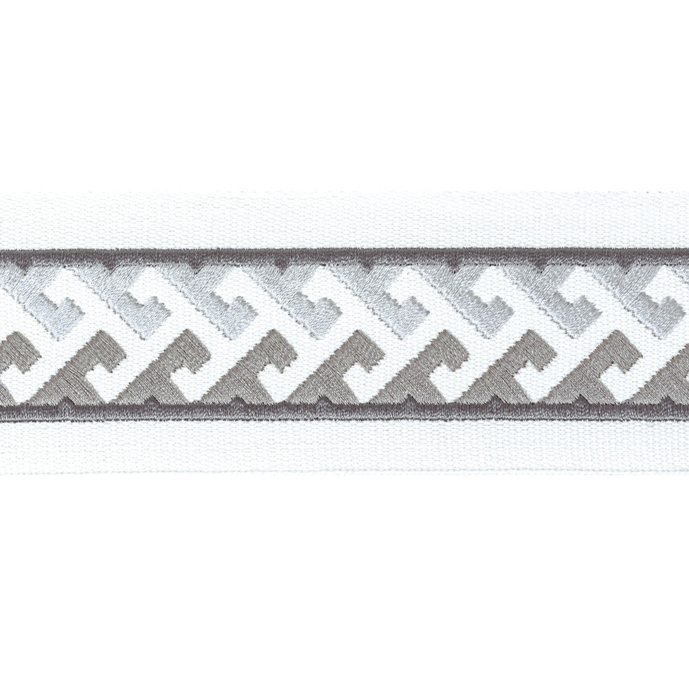 Burgess Tape 4 Pewter by Stout Trim Stout Trim Burgess Tape 4 PewterTrim STITCHED UP TRIM INDIA </p><p>Repeat: H: 0.750, V: 0.750 2.5 in - Fabric Carolina -