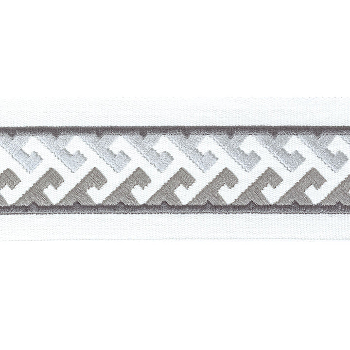 Burgess Tape 4 Pewter by Stout Trim Stout Trim Burgess Tape 4 PewterTrim STITCHED UP TRIM INDIA </p><p>Repeat: H: 0.750, V: 0.750 2.5 in - Fabric Carolina -