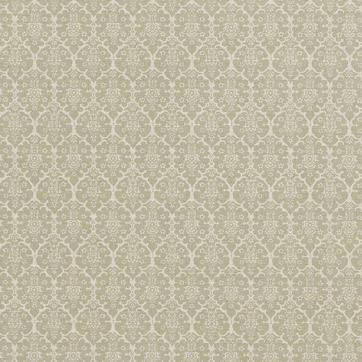 Burley Sage Burl006 by Schumacher Designer Fabric VEERE GRENNEY I See Sample UNITED KINGDOM MEDIUM DUTY </p><p>Repeat: Horizontal: 2 1/2" (7CM) and Vertical: 4 1/4" (11CM) 53" (135CM) - Swanky Fabrics -