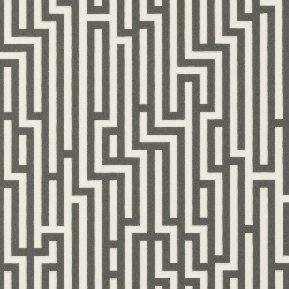 Fretwork Charcoal by G P & J Baker Designer Wallcovering SIGNATURE NON WOVEN - 100% United Kingdom Horizontal: 20.488 and Vertical: 20.882 20.488 - Swanky Fabrics -