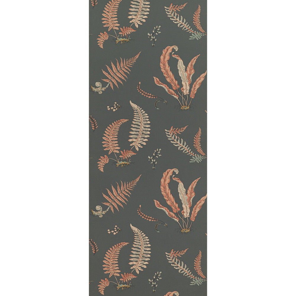 Ferns Coral/Charcoal by G P & J Baker Designer Wallcovering SIGNATURE II WALLPAPERS PAPER - 100% United Kingdom - Horizontal: 20.488 and Vertical: 20.882 20.488 - Swanky Fabrics -