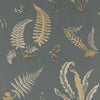 G P & J Baker Wallpaper Ferns Charcoal/Bronze