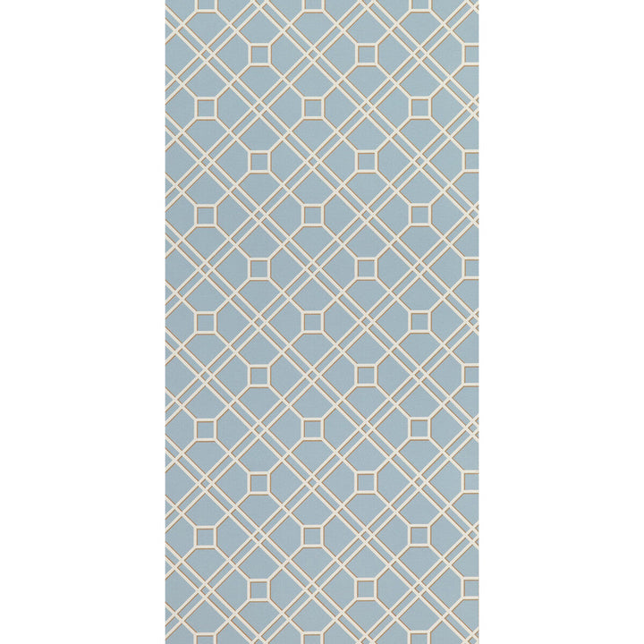 Langdale Trellis Soft Blue by G P & J Baker Designer Wallcovering SIGNATURE II WALLPAPERS NON WOVEN - 100% United Kingdom Horizontal: 20.488 and Vertical: 6.895 20.488 - Swanky Fabrics -