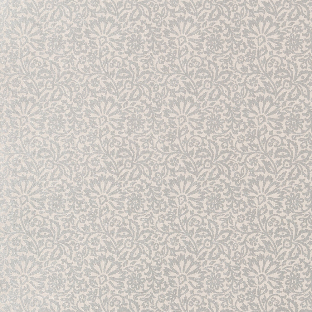 Flora Silver by G P & J Baker Designer Wallcovering LANGDALE NON WOVEN - 100% United Kingdom Horizontal: and Vertical: 5.122 20.488 - Swanky Fabrics -