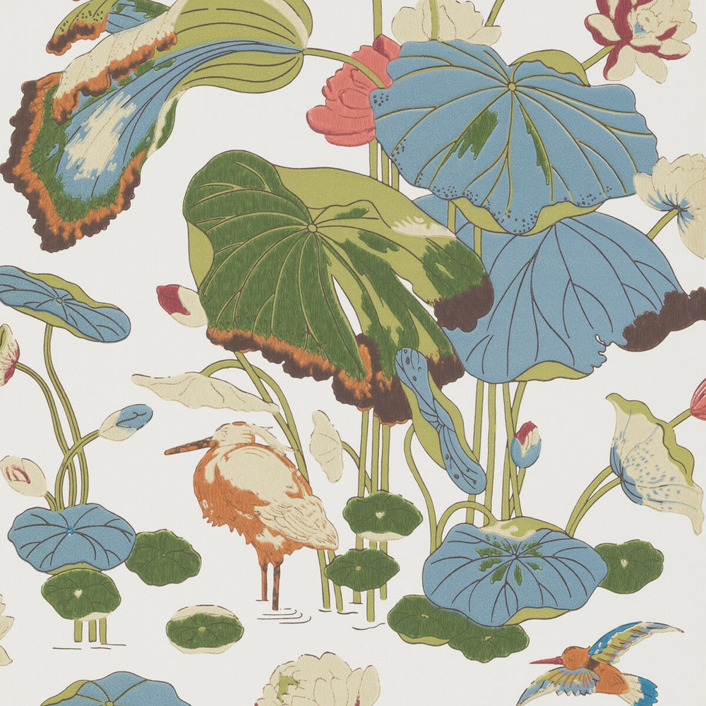 Nympheus Multi by G P & J Baker Designer Wallcovering SIGNATURE NON WOVEN - 100% United Kingdom Horizontal: 20.488 and Vertical: 24.034 20.488 - Swanky Fabrics -