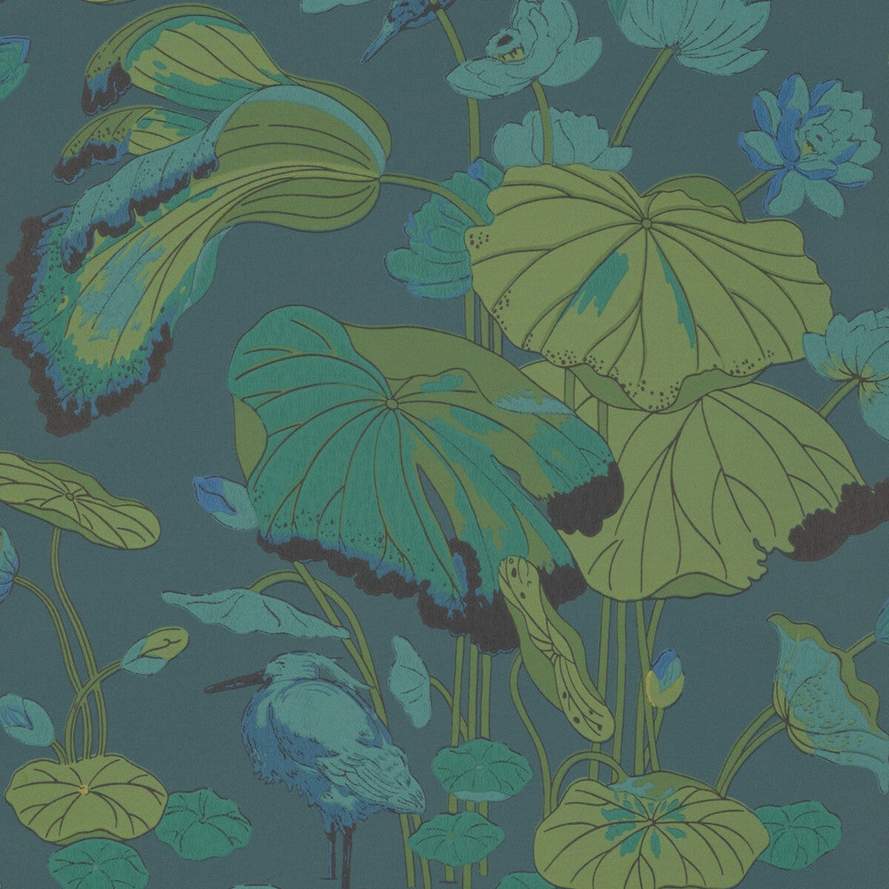 Nympheus Teal by G P & J Baker Wallcovering G P & J Baker Wallcovering Nympheus TealWallcovering SIGNATURE NON WOVEN - 100% United Kingdom </p><p>Repeat: H: 20.488, V: 24.034 20.488 - Fabric Carolina -