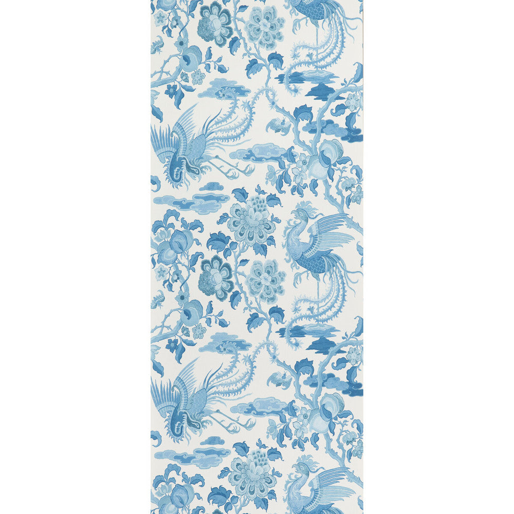 Chifu Blue by G P & J Baker Designer Wallcovering SIGNATURE II WALLPAPERS NON WOVEN - 100% United Kingdom Horizontal: 20.488 and Vertical: 24.034 20.488 - Swanky Fabrics -