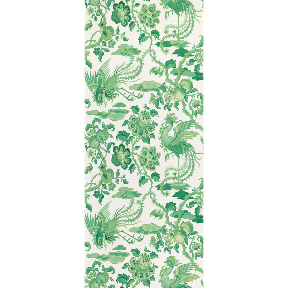 Chifu Emerald by G P & J Baker Designer Wallcovering SIGNATURE II WALLPAPERS NON WOVEN - 100% United Kingdom Horizontal: 20.488 and Vertical: 24.034 20.488 - Swanky Fabrics -