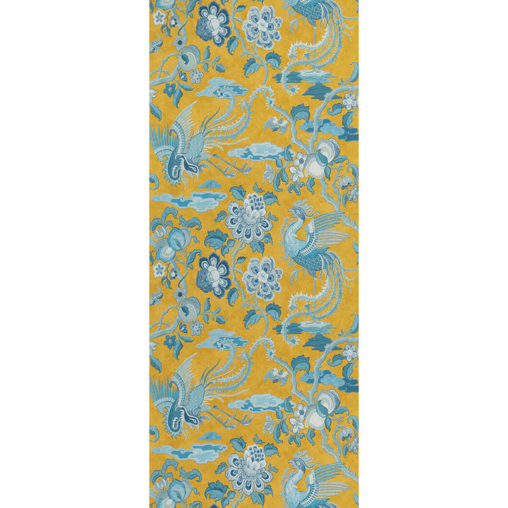 Chifu Ochre/Blue by G P & J Baker Designer Wallcovering SIGNATURE II WALLPAPERS NON WOVEN - 100% United Kingdom Horizontal: 20.488 and Vertical: 24.034 20.488 - Swanky Fabrics -