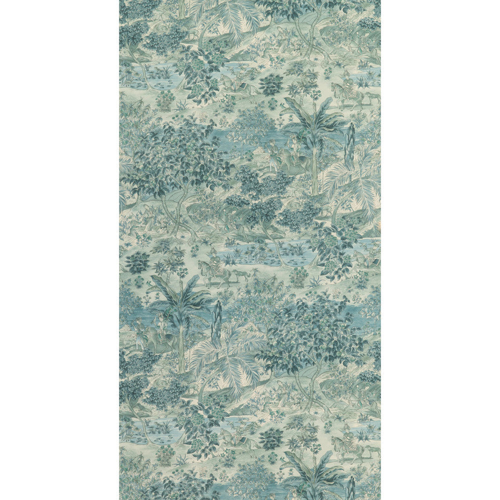 Ramayana Blue by G P & J Baker Designer Wallcovering SIGNATURE II WALLPAPERS PAPER - 100% United Kingdom Horizontal: 26.989 and Vertical: 36.051 26.989 - Swanky Fabrics -