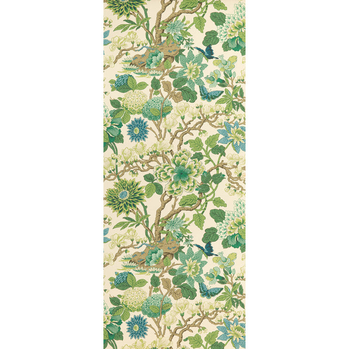 Magnolia Emerald/Teal by G P & J Baker Designer Wallcovering SIGNATURE II WALLPAPERS NON WOVEN - 100% United Kingdom Horizontal: 27.58 and Vertical: 37.627 27.58 - Swanky Fabrics -