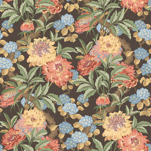 G P & J Baker Wallpaper Summer Peony Charcoal/Jewel