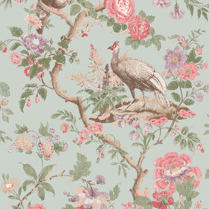 G P & J Baker Wallpaper Broughton Rose Aqua