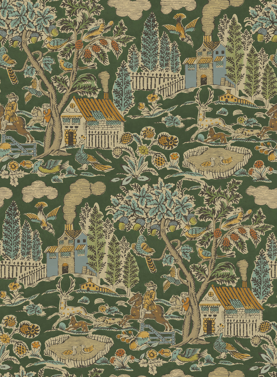 G P & J Baker Wallcovering Royal Green