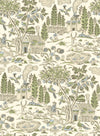 G P & J Baker Wallcovering Soft Green/Blue