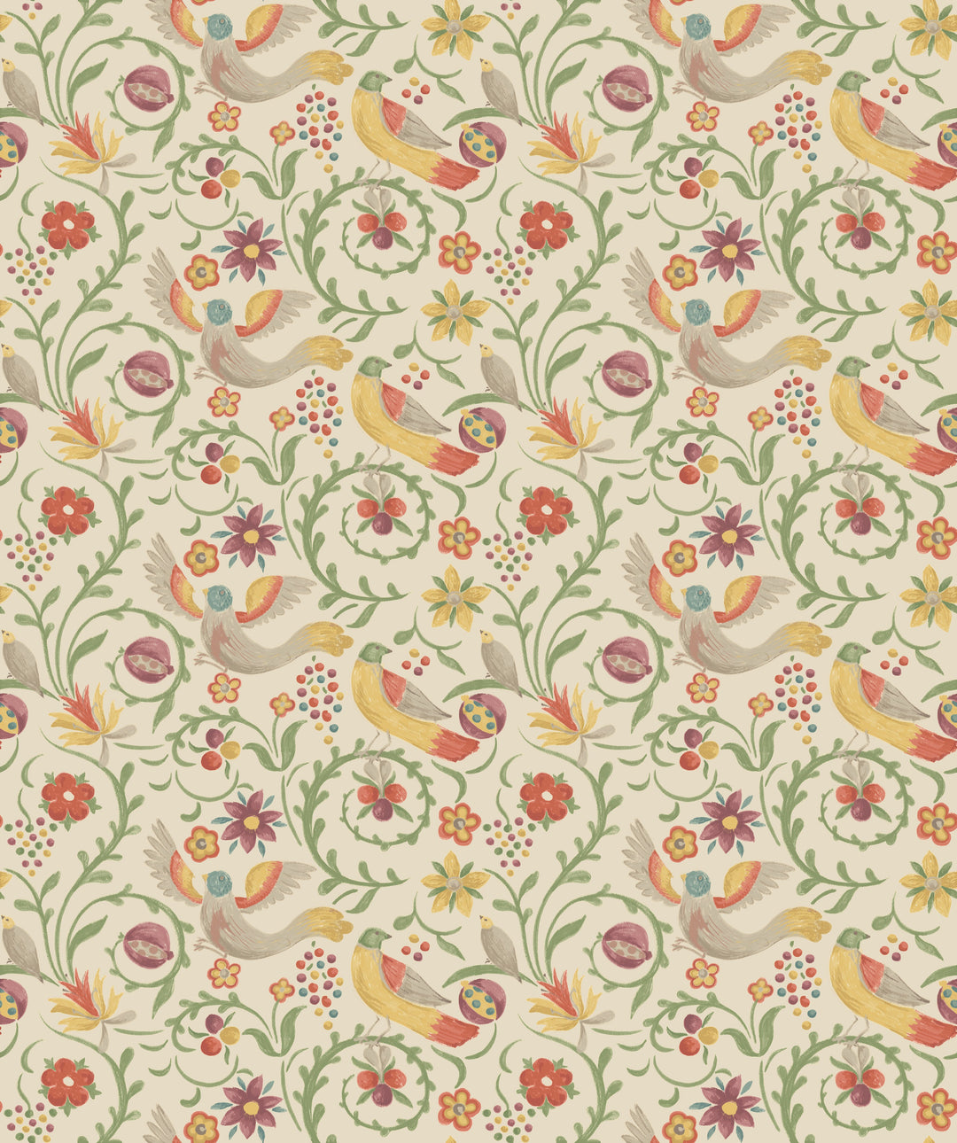 G P & J Baker Wallcovering Red/Green