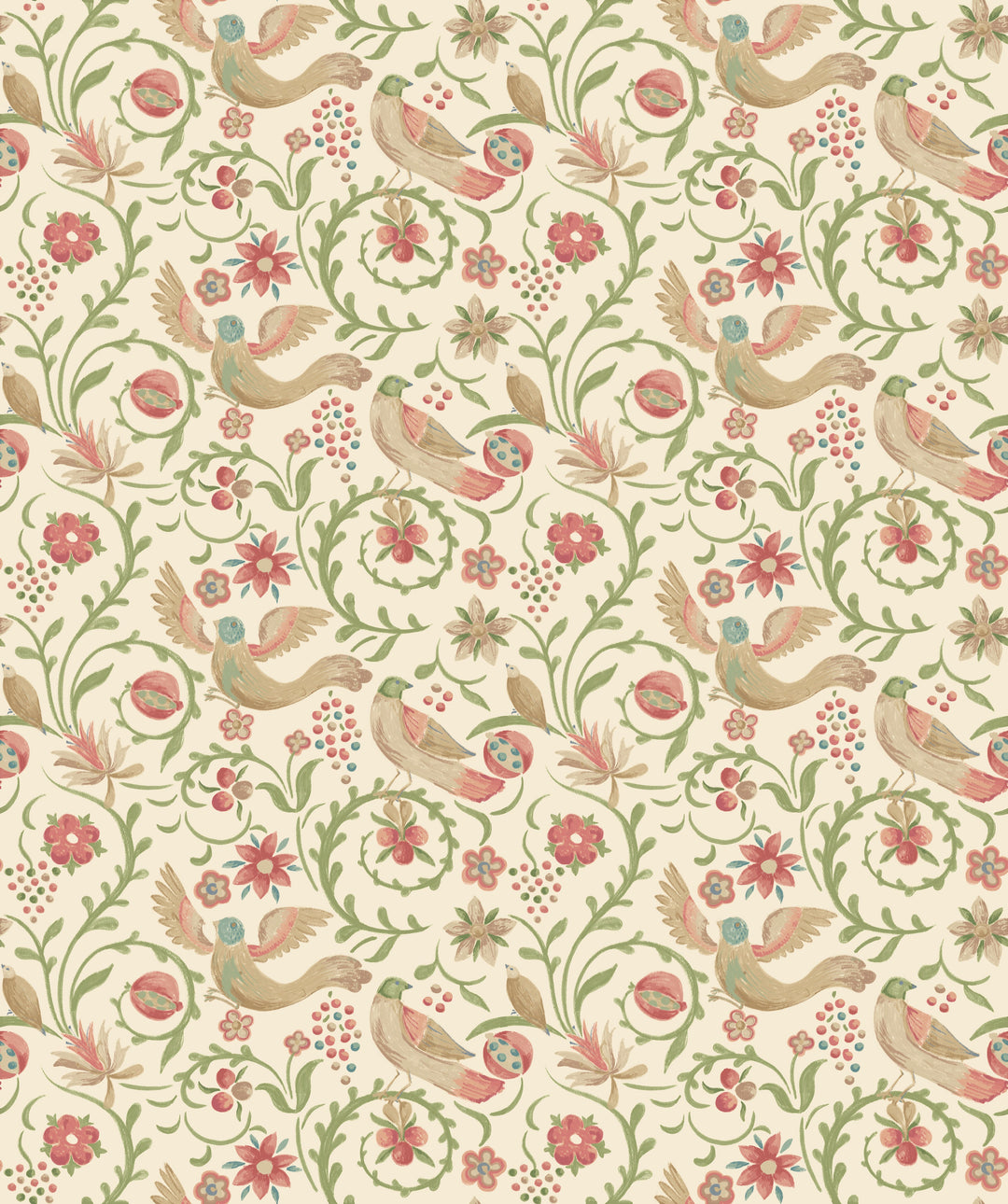 G P & J Baker Wallcovering Pink/Green