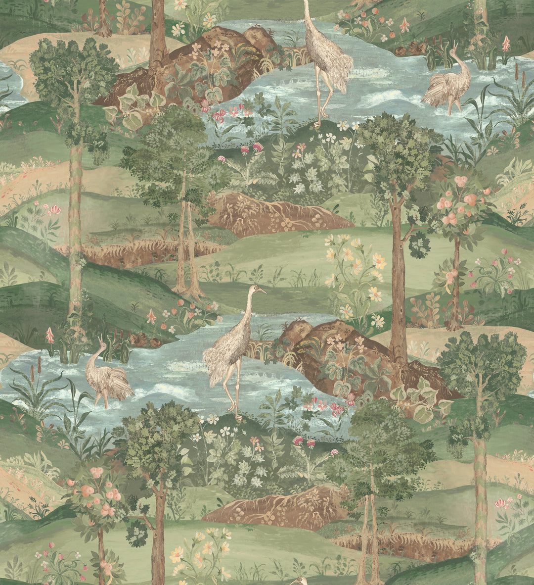 G P & J Baker Wallcovering Royal Green