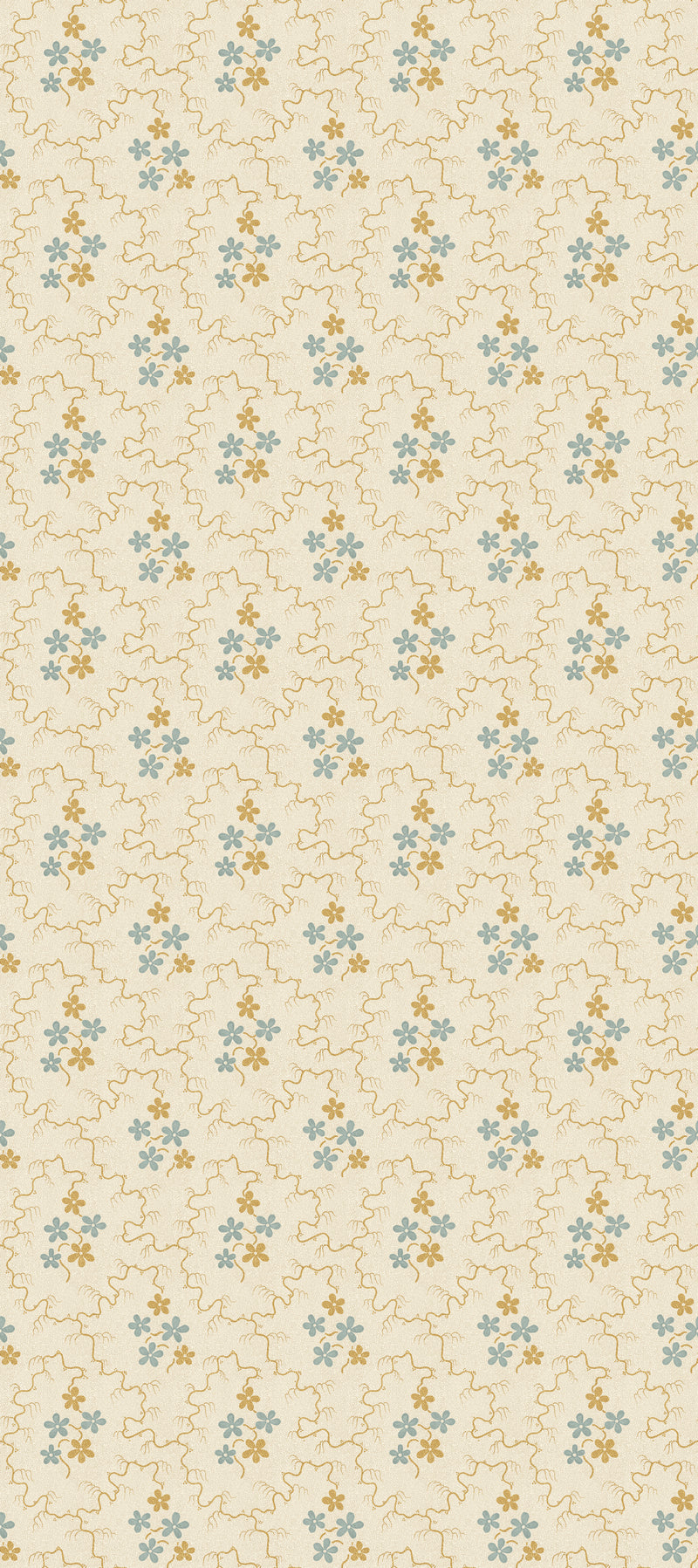 G P & J Baker Wallcovering Ochre/Blue
