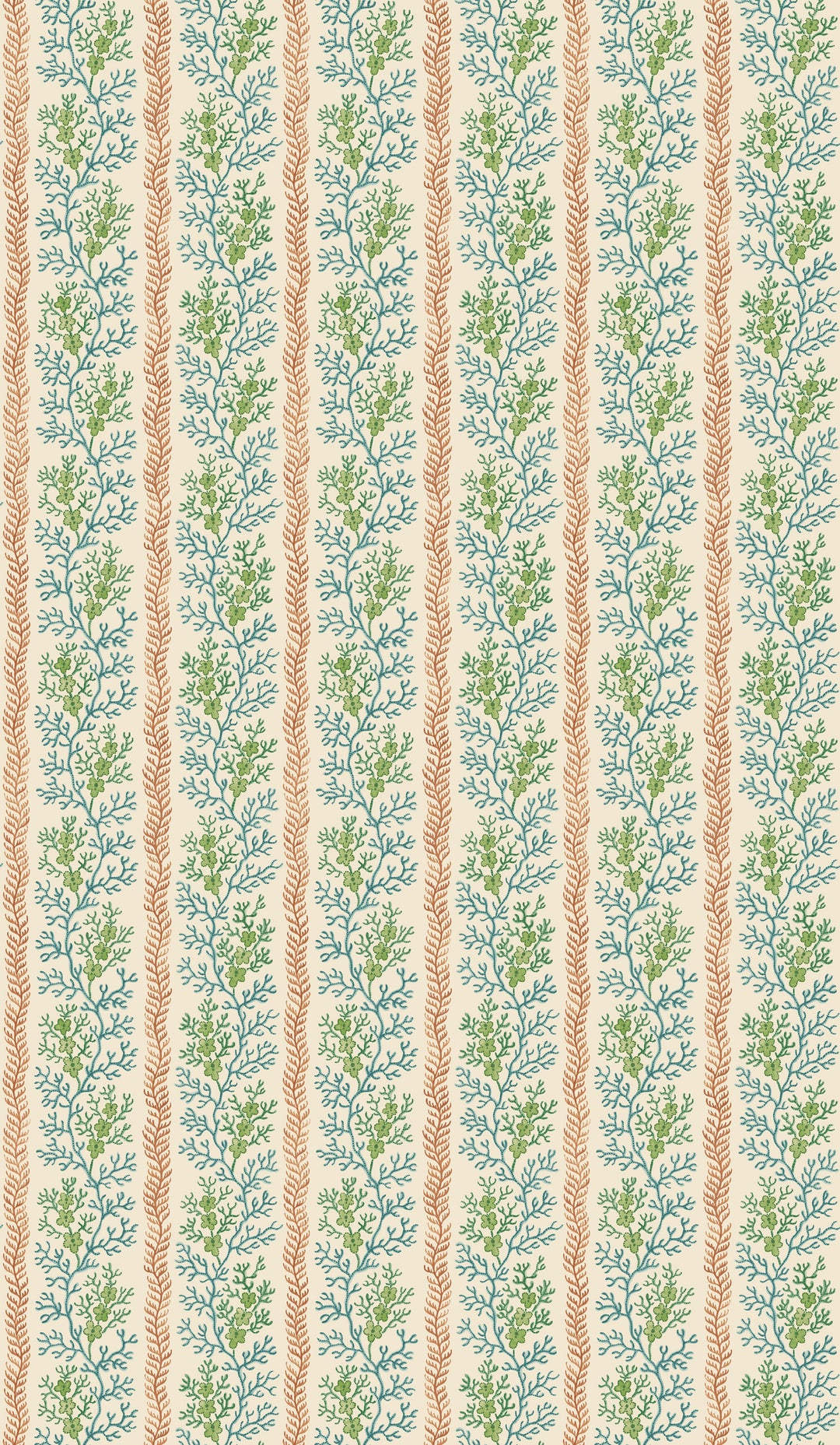 G P & J Baker Wallcovering Teal/Red